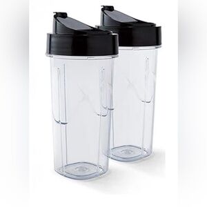 2 Pack Oster Blend-N-Go 24 oz Replacement 6026 & 6848 Bottle w/ Sip Cover Lid